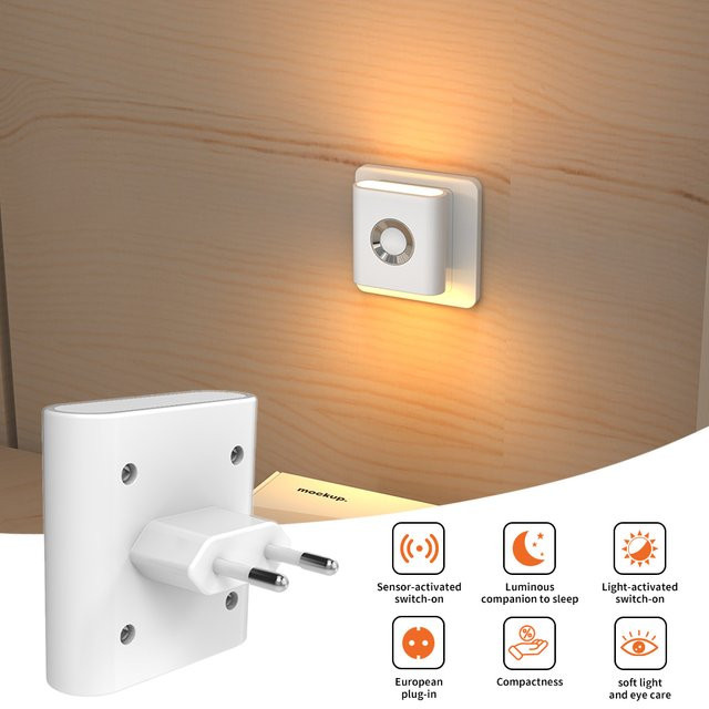 GGBEE Wandleuchte mit Bewegungsmelder als Nachtlicht in Weiß mit warmweißer Beleuchtung für Flur, Schlafzimmer und Treppenhaus - Bild 1