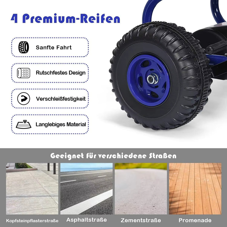 GOFLAME Go-Kart, Tretauto, mit verstellbarem Sitz, mit Handbremse, ab 3 Jahre - Bild 6