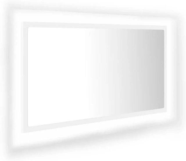 vidaXL LED-Badspiegel in Weiß mit RGB-Beleuchtung aus Acryl und Holzwerkstoff, Breite: 80 cm, Tiefe: 8,5 cm, Höhe: 37 cm - Bild 1