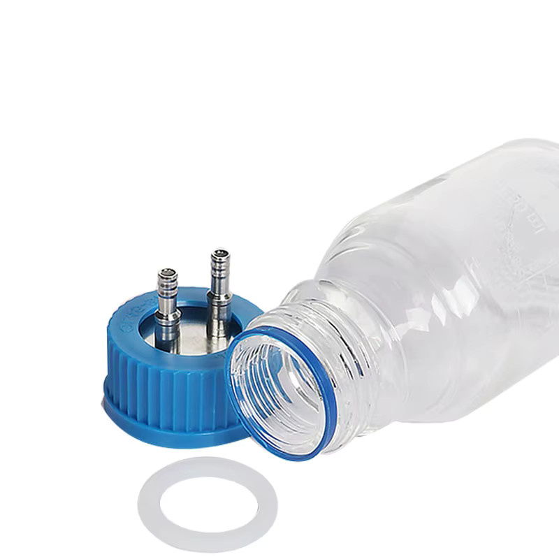 Xin Tester Edelstahl Verschluss GL45 mit 1-4 Löchern für Nachfüllflaschen und Reagenzgläser in Blau - Bild 2