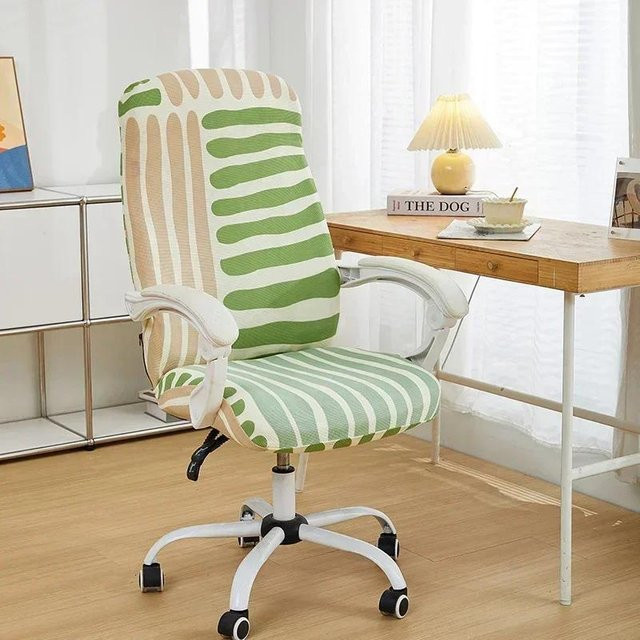 Elastischer Stuhlbezug von Bestbags in Grün, schmutzabweisender Stretch-Spandex-Bezug für Bürostühle und Sessel, waschbar und abnehmbar - Bild 1