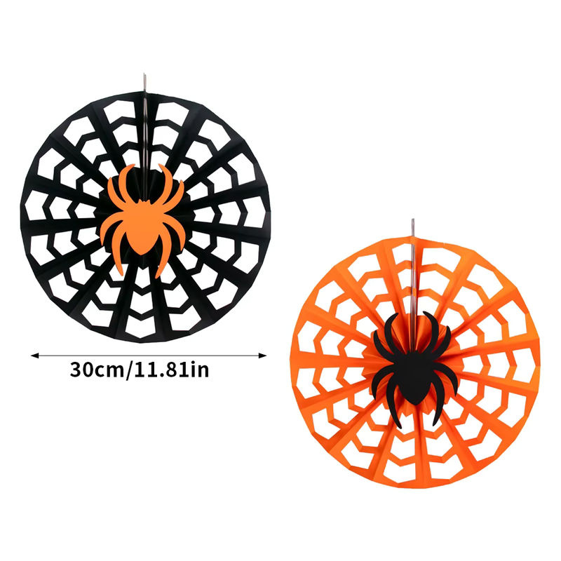 WEIGAO Halloween Party Dekoration Set aus Papier mit Spinnennetz-Motiv in Orange und Schwarz - Bild 2