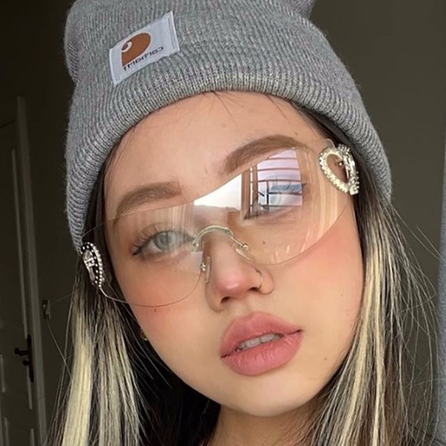 Samjune Sonnenbrille randlos, Herzform, Unisex - Bild 1