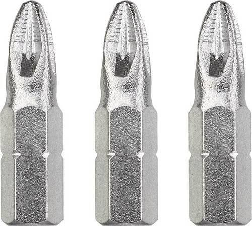 Kwb Kreuzschlitz-Bit PZ 2 aus Stahl, 3er-Set, Silber - Bild 1