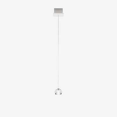 Fabbian Multispot Beluga LED Pendelleuchte eckig in Silber mit transparentem Glas - Bild 1