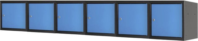 PROREGAL Blocky Schließfachwürfel Set aus 6 Einheiten mit Zylinderschloss und 2 Schlüsseln, Anthrazit-Blau, B/T/H: 40 x 40 x 40 cm - Bild 1