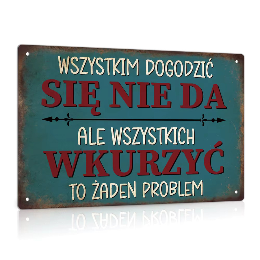 Putuo Decor Vintage Metallblechschild mit polnischem Zitat in Mehrfarben - Bild 2