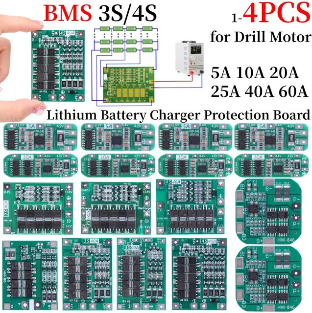BMS Li-Ionen-Lithium-Batterie Schutzplatine für 18650 Akkus mit Balance-Funktion, Farbe: Grün - Bild 1