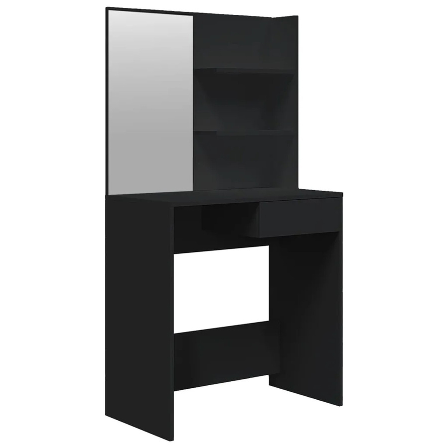 vidaXL Schminktisch mit Spiegel in Schwarz mit modernem Design, B/T/H: 74,5 x 40 x 141 cm - Bild 2