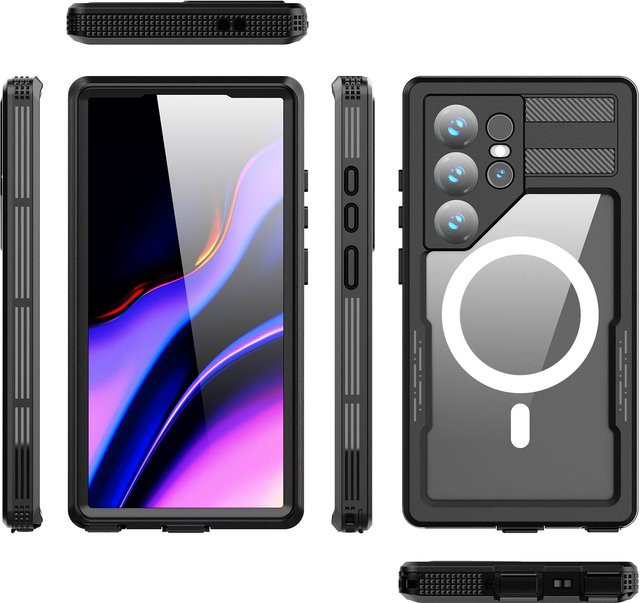 Wasserdichte Outdoor-Handyhülle mit IP68 Schutz für Samsung Galaxy S26, S25 Ultra und S24 Plus in Schwarz - Bild 1