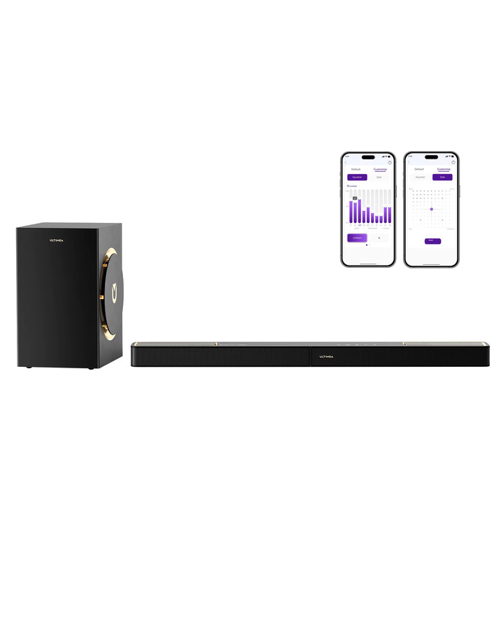 ULTIMEA Skywave F30 Soundbar 3.1.2ch mit 300 W Dolby Atmos und kabelgebundenem Subwoofer, Schwarz - Bild 5