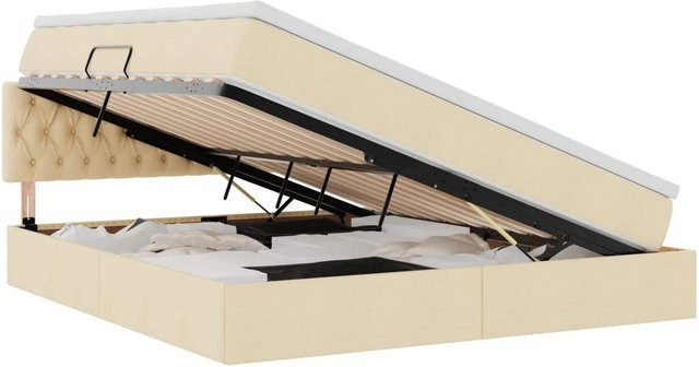 vidaXL Aufbewahrungsbett mit Matratze in Beige, B/T/H: 160 x 200 x 204 cm - Bild 1