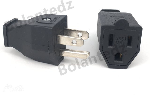 Bolantedz US-Steckdose und Stecker Set Nema L5-15P L5-15R Schwarz 125 V 15 A - Bild 1