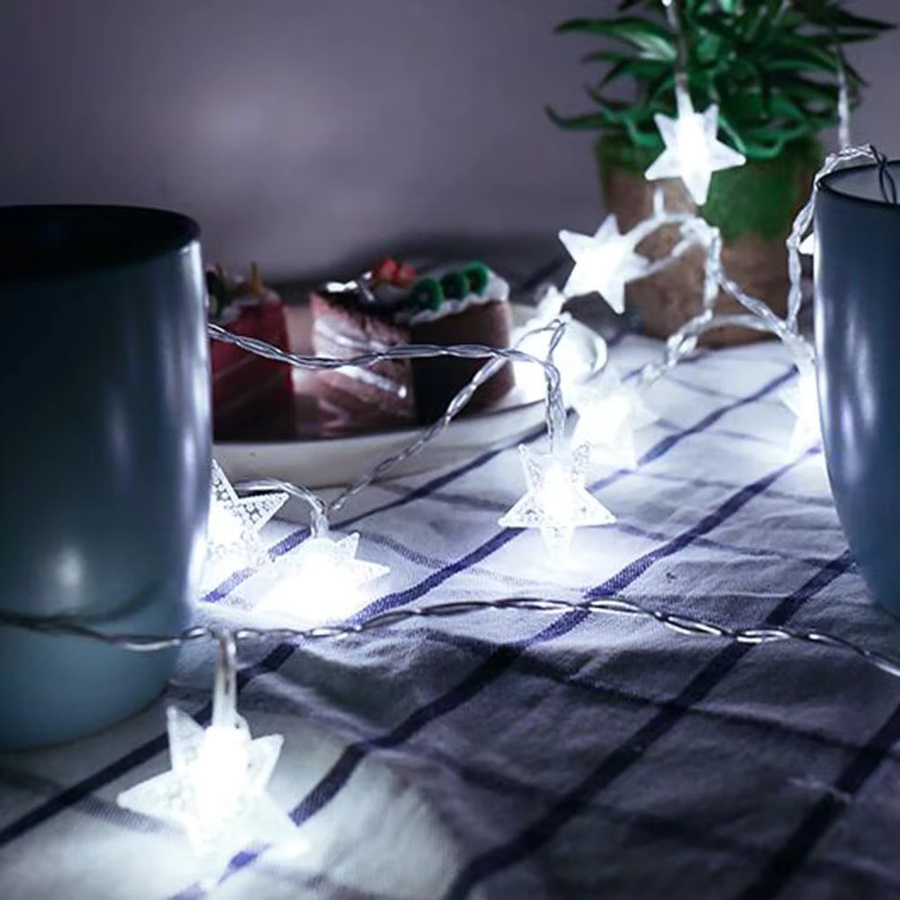 KIKIELF LED Sternenlichterkette in Warmweiß mit USB- und Batteriebetrieb, weiße Feenlampe aus Kunststoff zur Dekoration - Bild 3