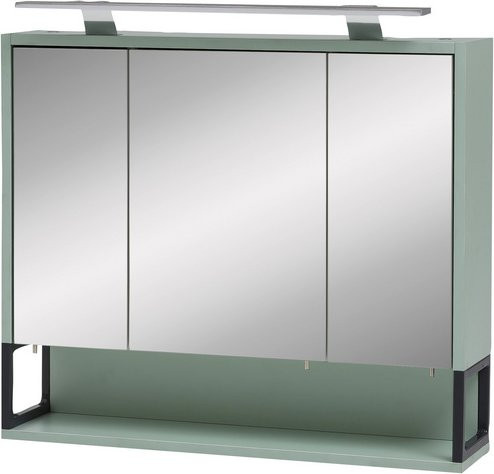 SCHILDMEYER Spiegelschrank Limone in Mintgrün, modern, B/H/T: 70 x 68 x 16 cm - Bild 1