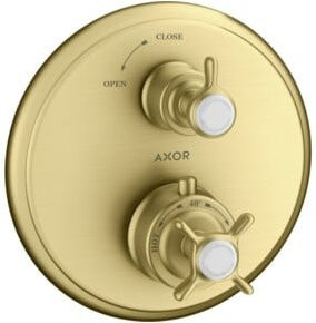 Hansgrohe Axor Montreux Fertigmontageset UP-THM mit Absperrventil und Kreuzgriff in Brushed Brass - Bild 1