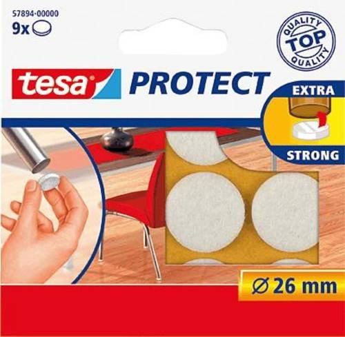 tesa Protect Filzgleiter rund selbstklebend weiß Durchmesser: 26 mm, 9 Stück - Bild 1