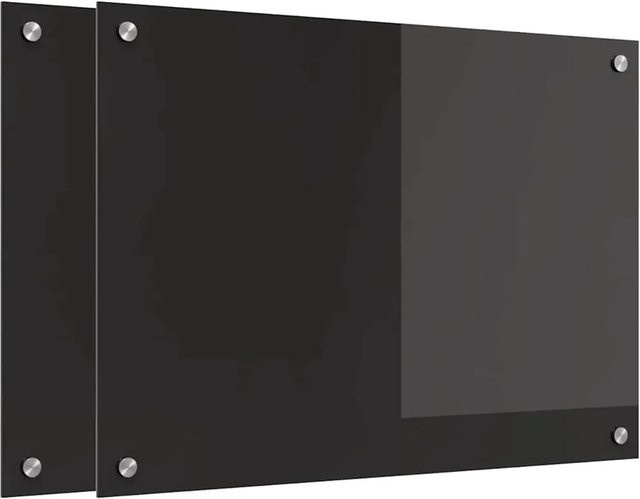 vidaXL Küchenrückwand aus gehärtetem Glas, 2 Stück, Schwarz, B: 70 cm, H: 50 cm - Bild 1
