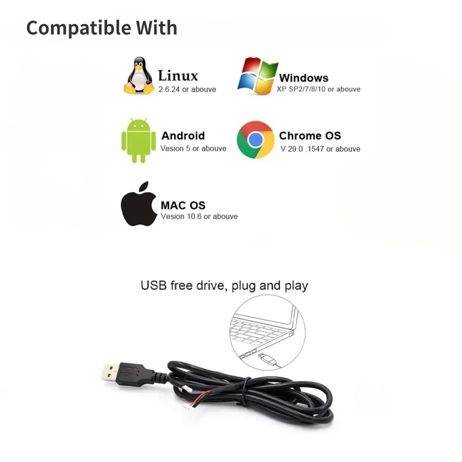 GXIVISION OV9281 USB-Gehäusekamera, Monochrom, 720P HD, Global Shutter mit 120FPS, 5-50mm Zoom-CS-Objektiv, Schwarz - Bild 2