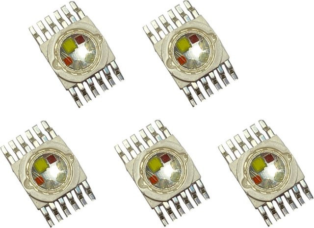 5er Set 6in1 RGBWA UV LED Par Beleuchtung mit 12 W pro LED für Bühnenbeleuchtung und Moving Head Ersatzteile - Bild 1
