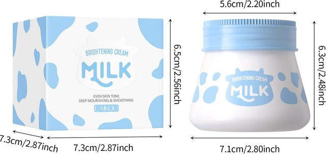 LAIKOU Milchcreme Gesichtscreme, 55 g, Niacinamid, Hyaluronsäure - Bild 1