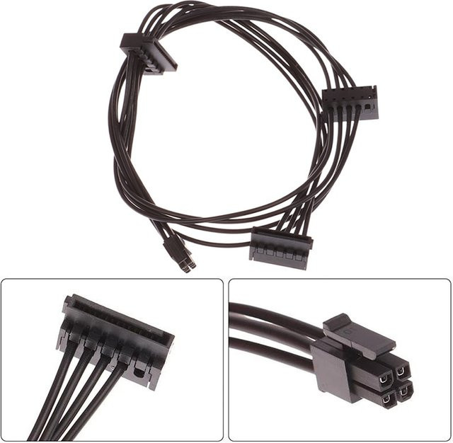 Lenovo Mini 4pin zu SATA Netzteil Kabel in Schwarz für SSD Anschluss - Bild 1