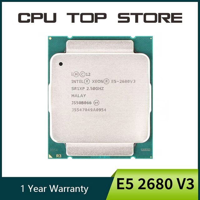 Intel Xeon E5 2680 V3 CPU-Prozessor, 2,5 GHz, 12-Core, 24-Thread, LGA 2011-3, Silber - Bild 1