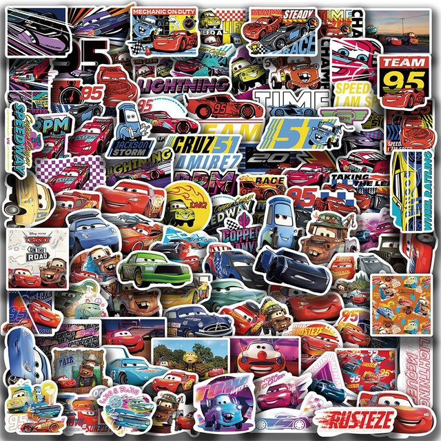Disney Cars Lightning McQueen Aufkleber, 10/30/50/100 Stück - Bild 1