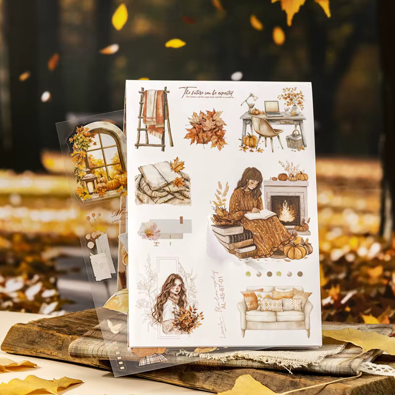 20 Blatt Vintage-Herbst-Stickerbuch in Multicolour für Journal-Dekoration und Scrapbooking aus Papier - Bild 2