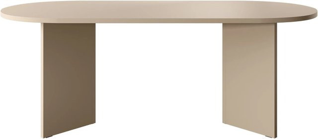 Selsey Esstisch Ovo Oval in Beige Cappuccino mit mattem Finish, B/T/H: 204 x 90 x 75 cm - Bild 1