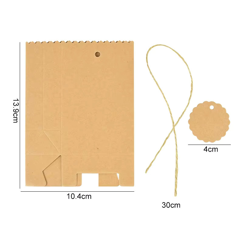 CYZIWEIN Kraftpapier-Geschenkbeutel mit Hanfseil in Braun, 30 Stück für Schmuck, Kekse und Gastgeschenke - Bild 3