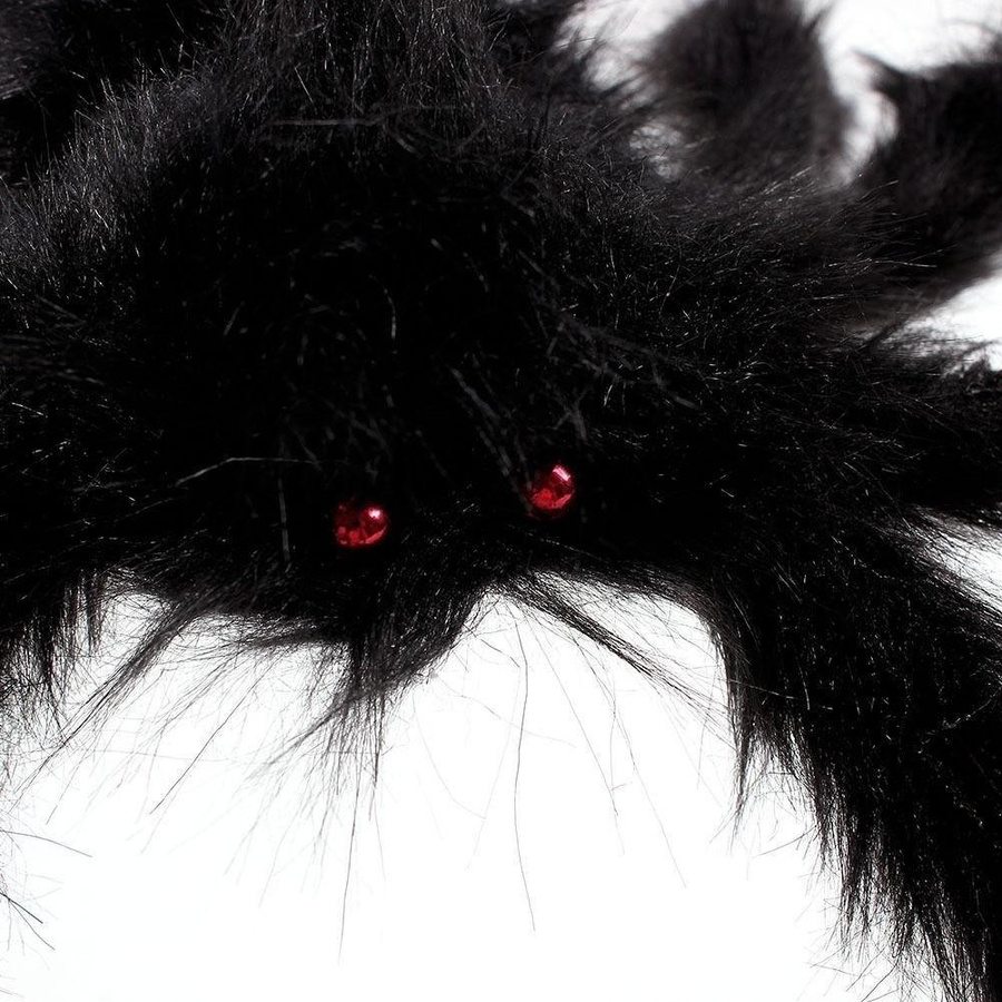 YuTao Magic 026 Künstliche schwarze Spinne aus Plüsch für Halloween-Dekoration, Höhe: 30 cm - Bild 8