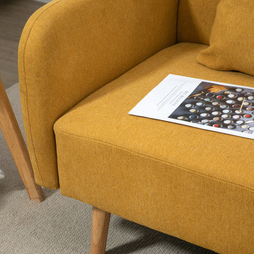 HOMCOM 2 Sitzer Sofa in Bunt mit Armlehnen und Wurfkissen, B/T/H: 130 x 70 x 80 cm - Bild 2