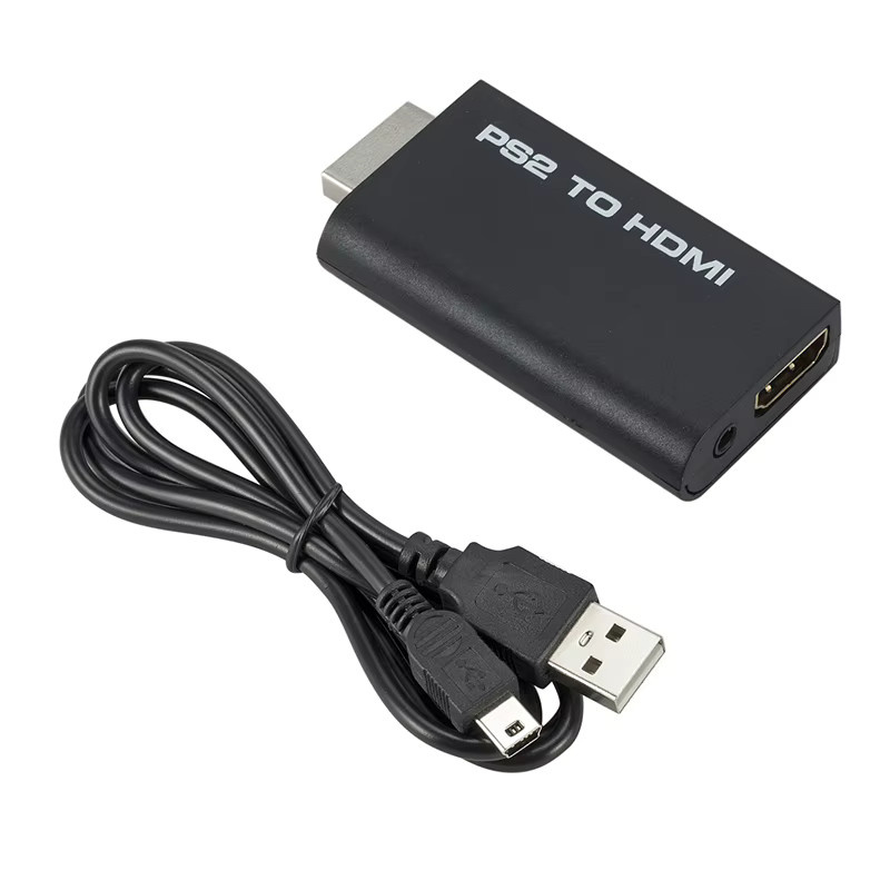 Kebidumei PS2 zu HDMI Konverter-Adapter in Schwarz mit 3,5-mm-Audiokabel für Retro-Gaming, unterstützt 480i, 480p und 576i Anzeigemodi - Bild 4