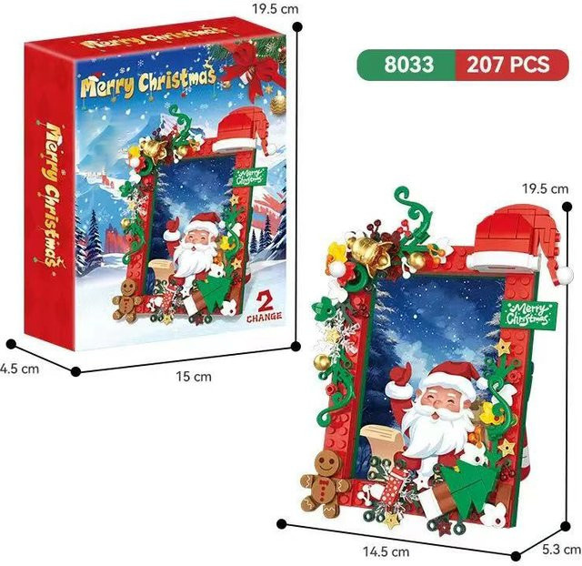 JAKI Weihnachtsmann Bausteine Set mit 207 Teilen, Mehrfarbige Weihnachtsdekoration und Spielzeug für Kinder - Bild 1