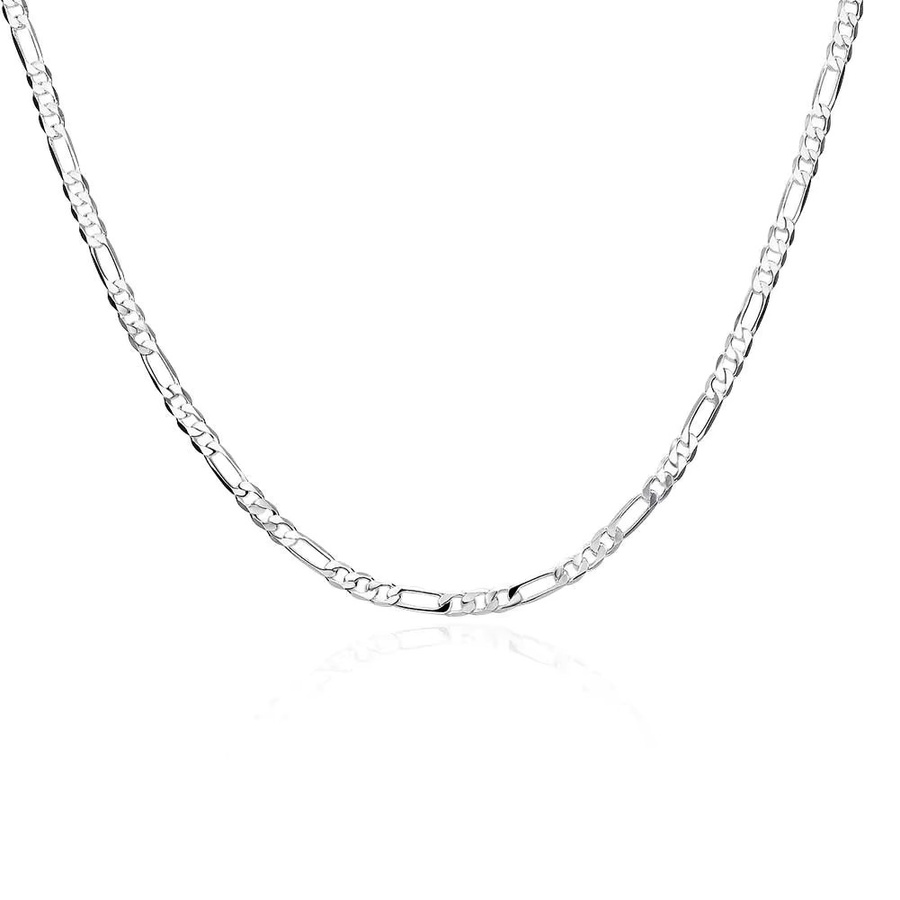 CHSHINE Halskette 925 Silber, Figaro, 4 mm, 40-75 cm, Damen Herren - Bild 5