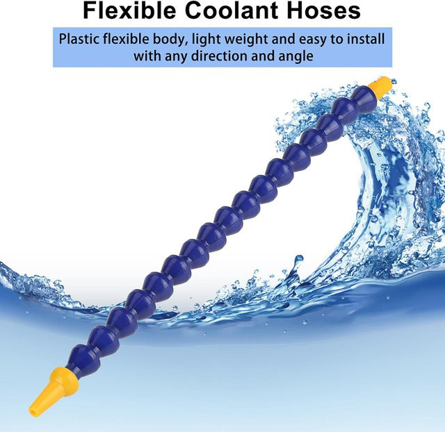 Neoglint 10er Set Flexible Kunststoff Kühlmittelschläuche mit 18BSPT Gewinde in Blau für Drehmaschinen und CNC-Maschinen - Bild 1