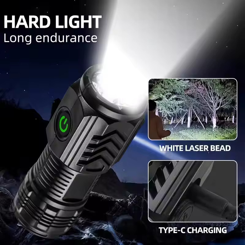 KDULIT Mini-LED-Taschenlampe und Laterne, wiederaufladbar, Schwarz - Bild 1