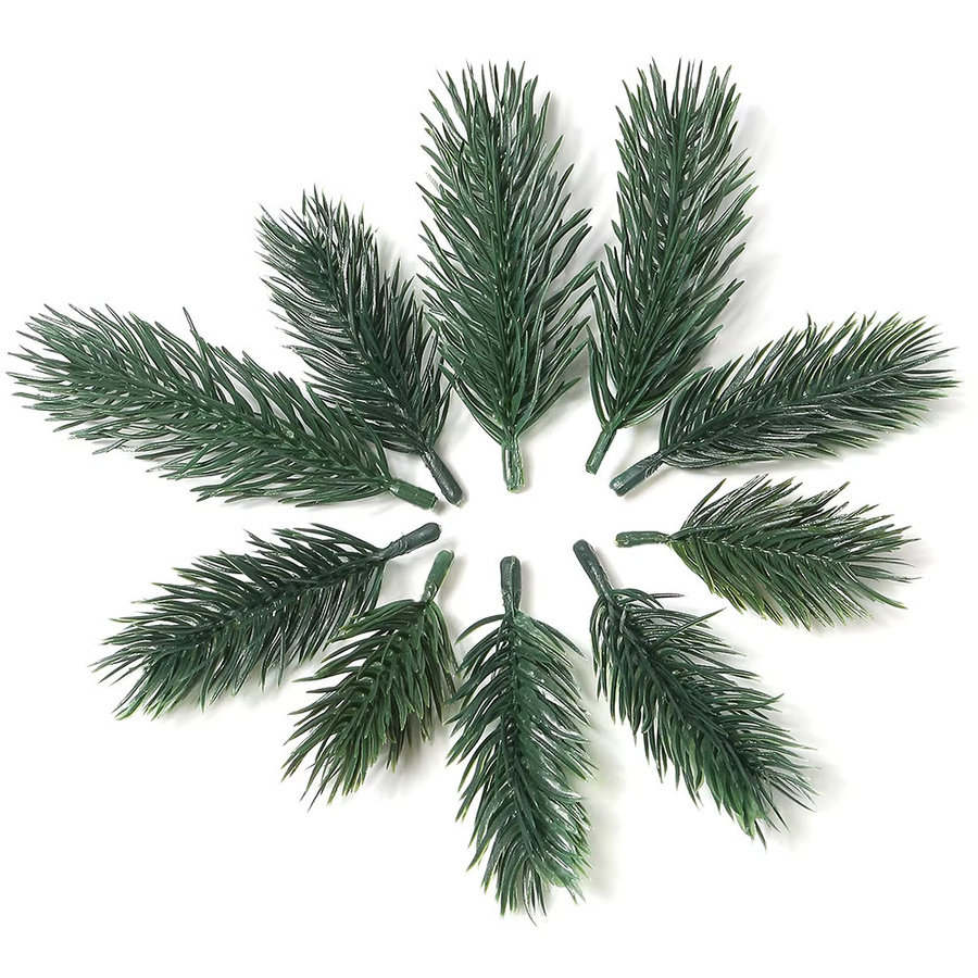 50 Stück künstliche Kiefernzweige von DUTRIEUX in Grün für Weihnachtsbaum, Kranz und Tischdekoration - Bild 4