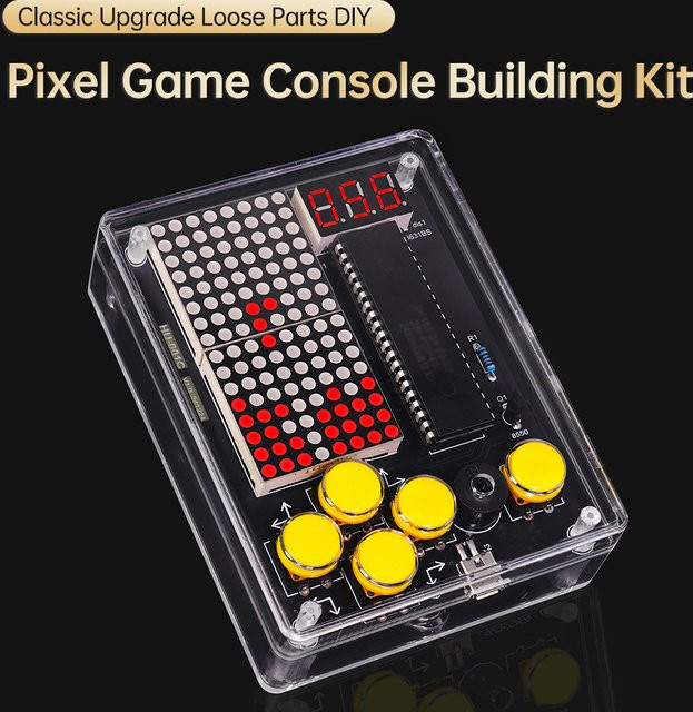 Gaqqee Pixel-Spielkonsole 51 Mikrocontroller DIY-Kit in Rot mit Micro-USB-Schnittstelle - Bild 1