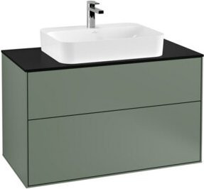V&B Waschtischunterschrank Finion in Blau lackiert, B/T: 100 x 50,1 cm - Bild 1