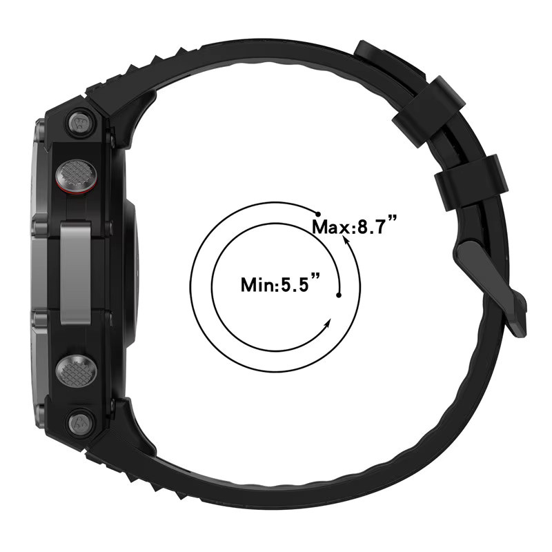 Amazfit Uhrenarmband Silikon, Schwarz, Unisex - Bild 2