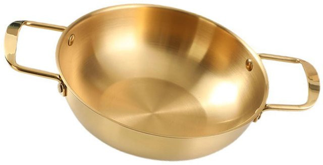Koreanischer Ramen-Kochtopf aus Edelstahl von OutsideWorld, Farbe: Gold, Durchmesser: 20 cm - Bild 1