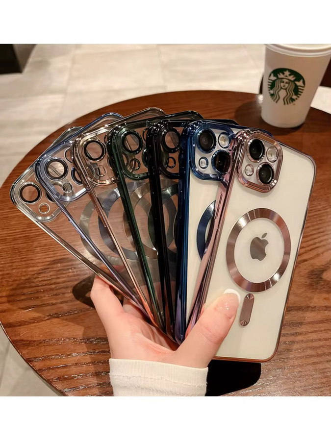 Caynes Magnetische Acryl Schutzhülle für iPhone 13 12 11 14 Pro Max Plus Transparent und Stoßfest - Bild 5