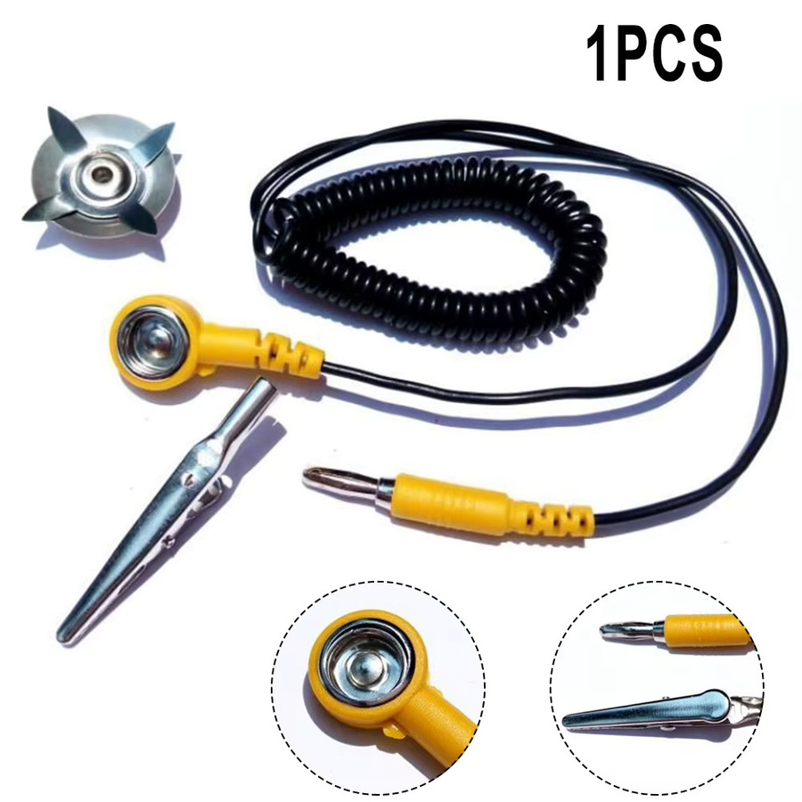 VIBRATITE Anti-Statische ESD Erdung Spiralkabel mit Alligator Clips und PU-Draht - Bild 2