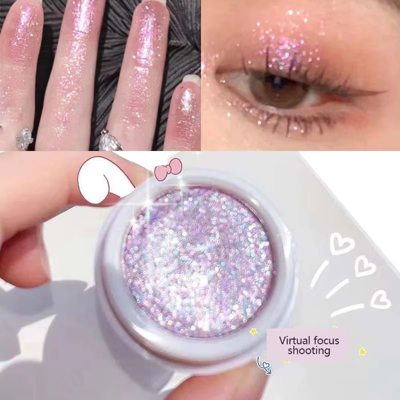 Monochromer Glitzer-Lidschatten, goldfarben, glänzend, Unisex - Bild 2