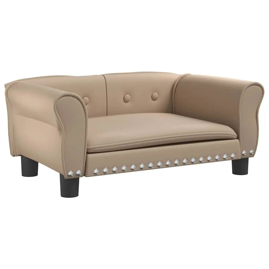 vidaXL Hundebett Sofa in Cappuccino-Braun aus Kunstleder, B/T/H: 70 x 45 x 30 cm - Bild 2