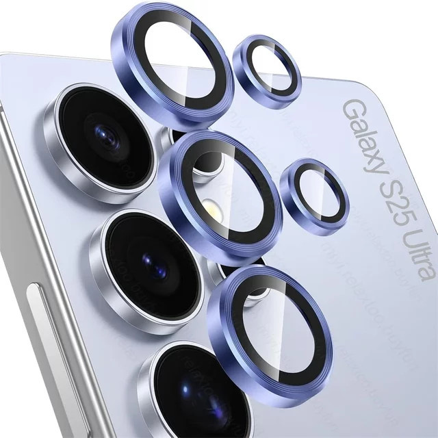 Samsung Galaxy S25 Ultra Kameraschutz Ringkappe aus gehärtetem Glas in Titanium-Optik - Bild 1