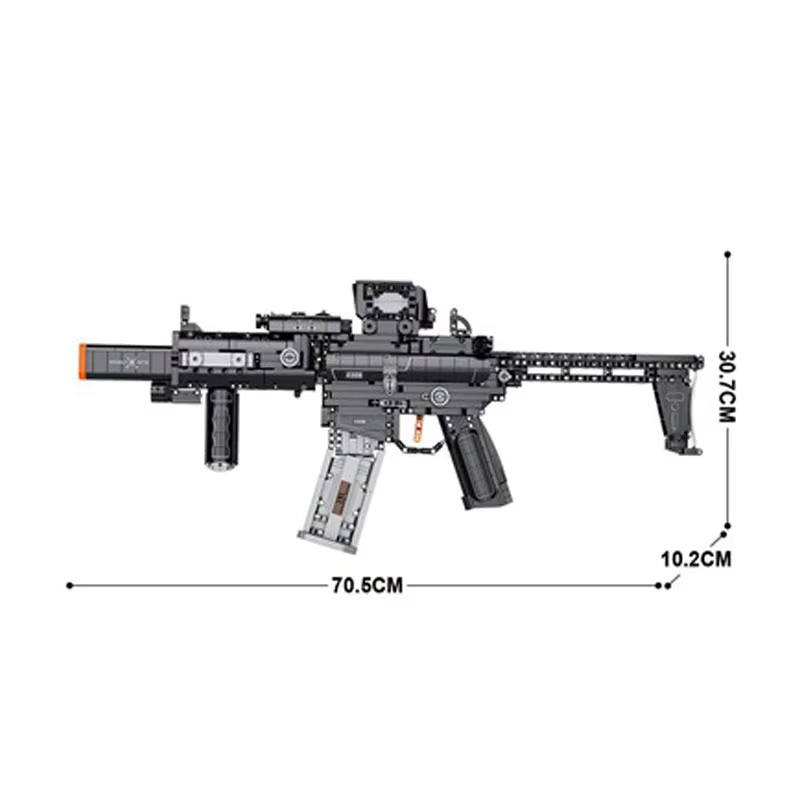 Reobrix 77025 MOC Military MCX Assault Rifle Bausteine Modell Set in Schwarz - Bild 3