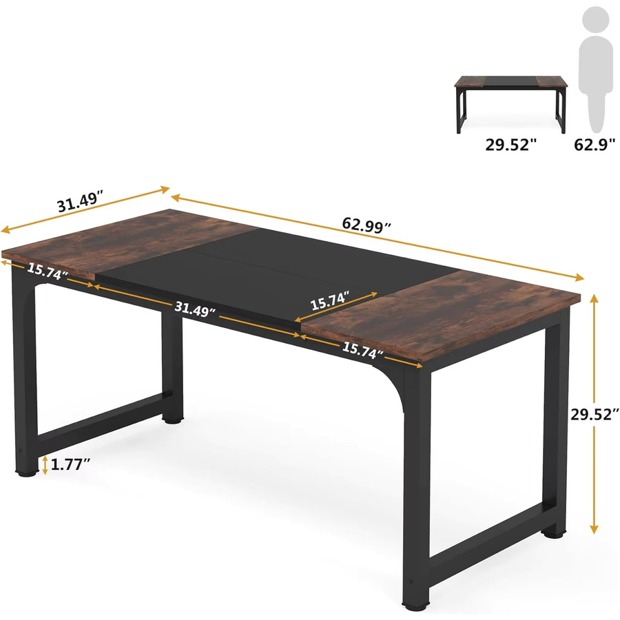 LITTLE TREE Chefschreibtisch modern und einfach in Braun, 160 cm Breite - Bild 2